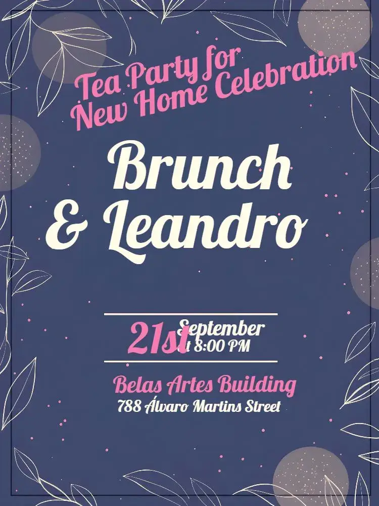 White New Home Tea invitation