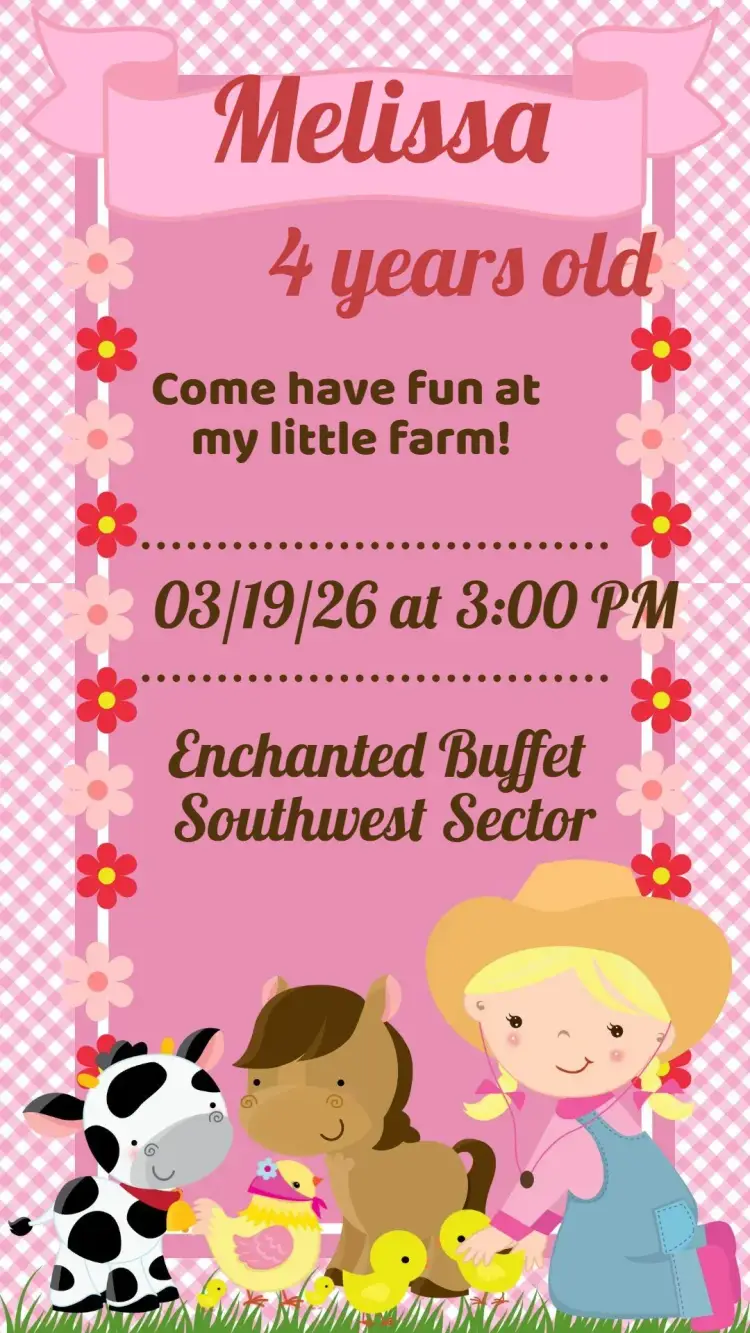 Farm theme invitation