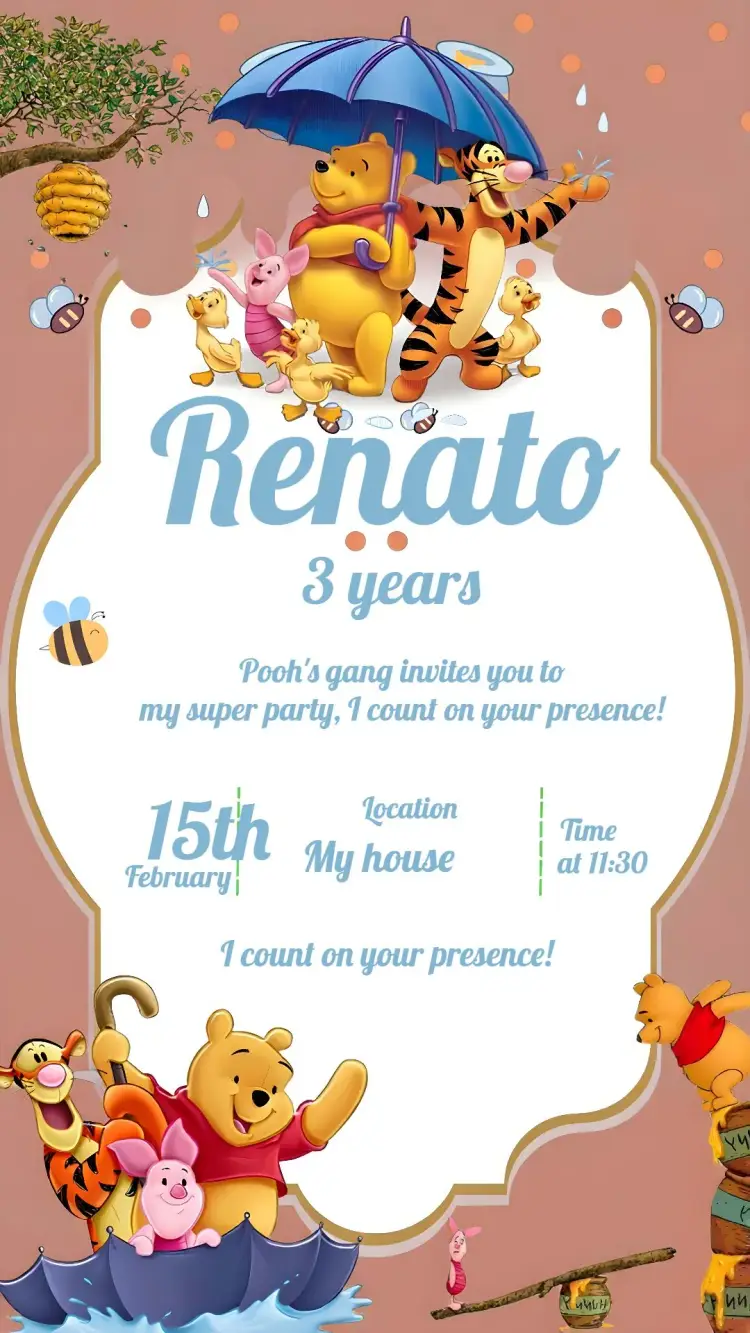 Winnie the Pooh Tigger invitation