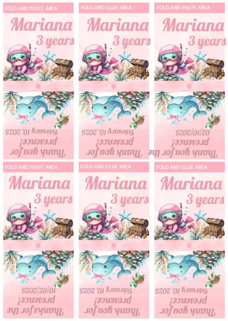 Invitation Under the Sea Mermaid Pink Lollipop Cover – Kids' Birthday Party theme under the sea, mermaid, pink, colorful, playful, childlike