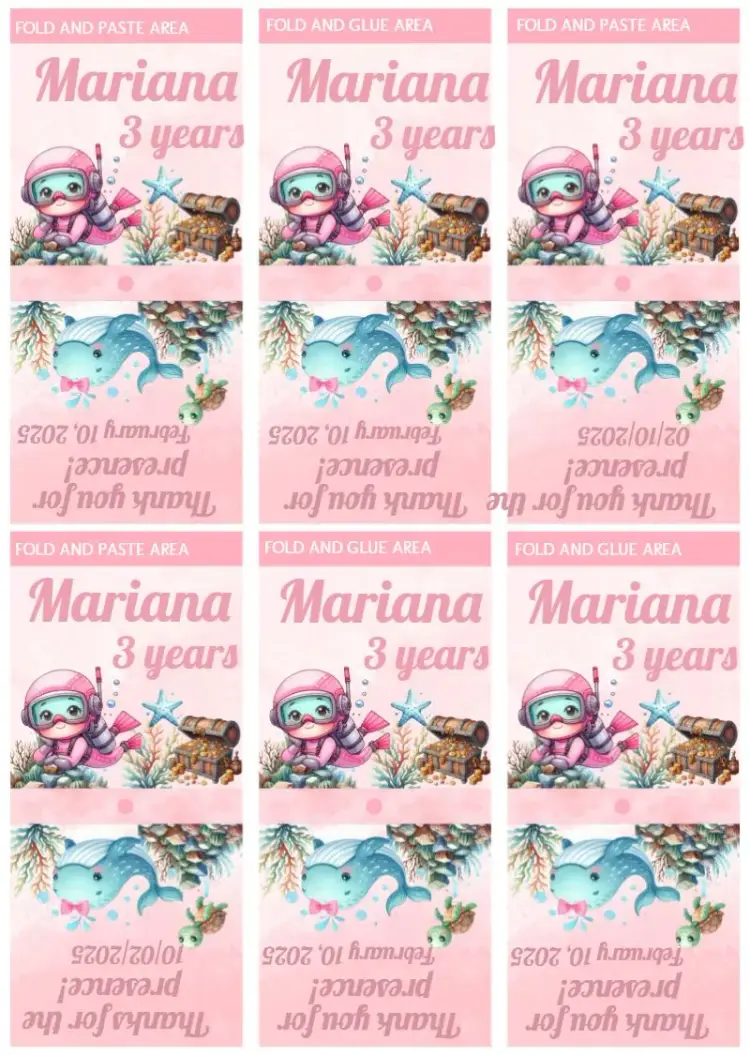 Under the Sea Mermaid Pink Lollipop Cover invitation