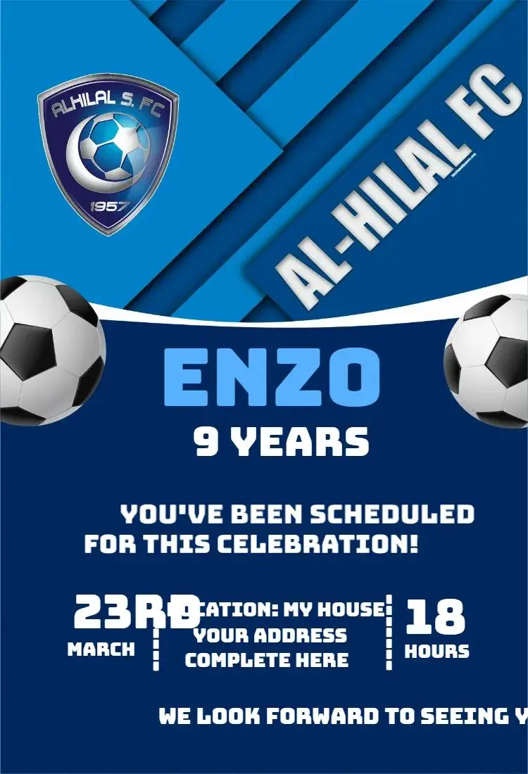 Invite Al-hilal 3 editable and customizable