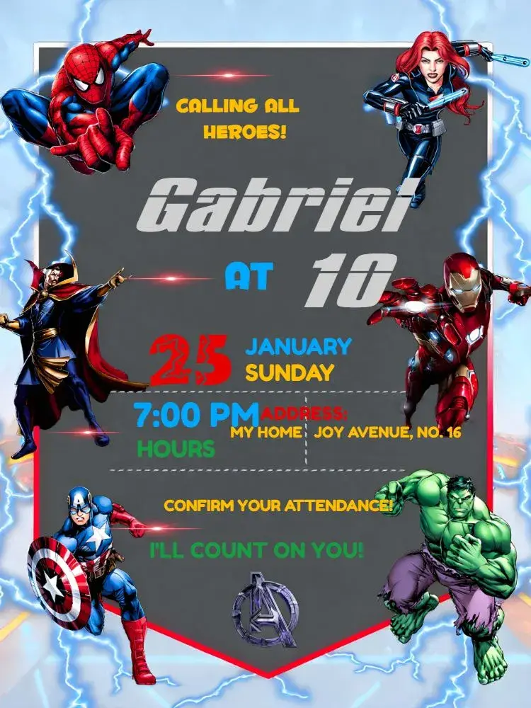 Red Avengers invitation