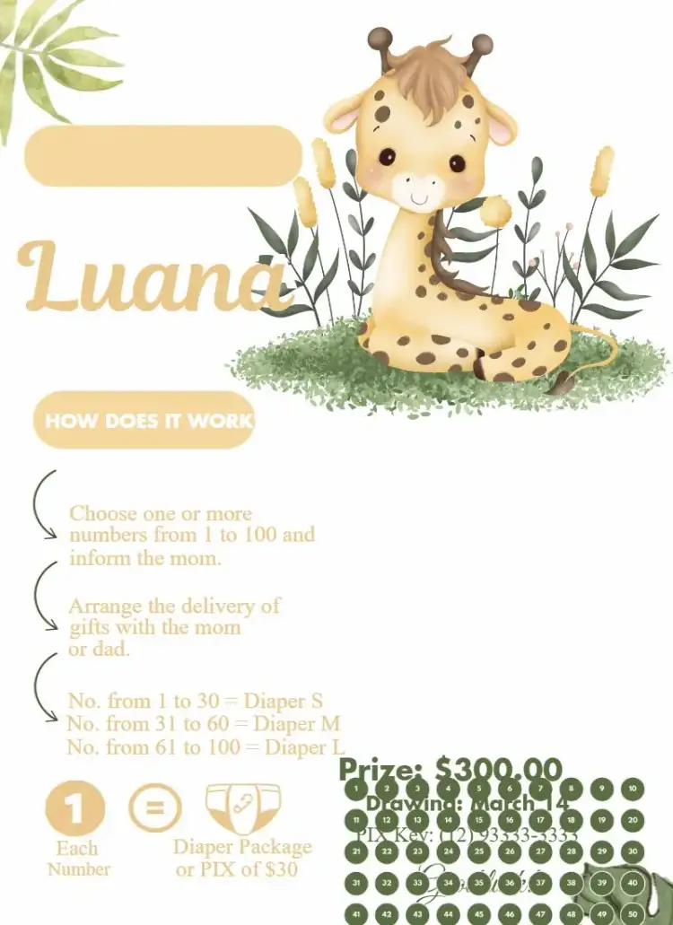 Invitation Safari Giraffe – Raffle Tea theme safari, animals, colorful, fun-filled, playful, nature