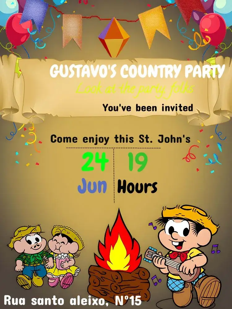 Monica's Gang 'Arraiá' Party invitation