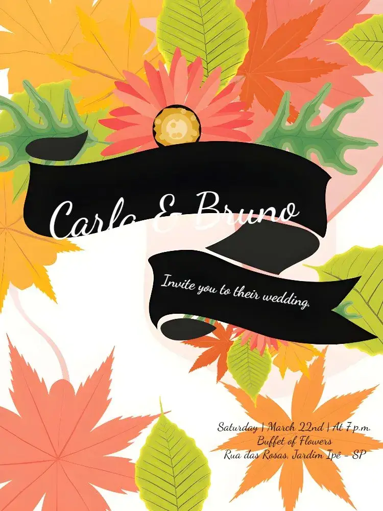 Autumn Leaves Wedding invitation