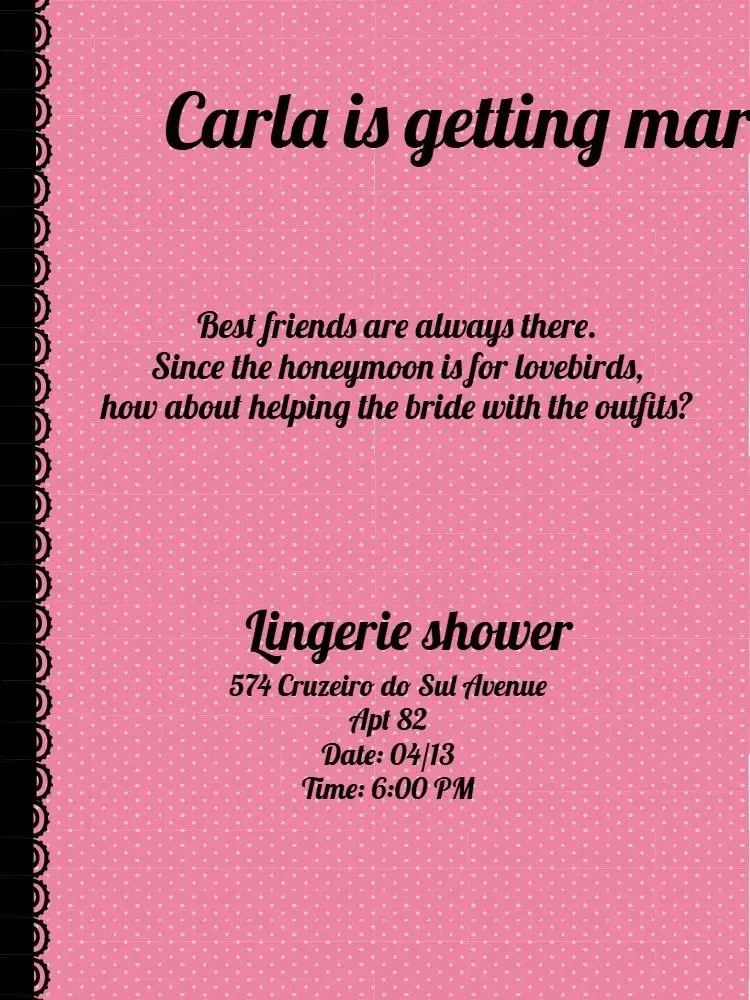 Lingerie Tea Celebration invitation