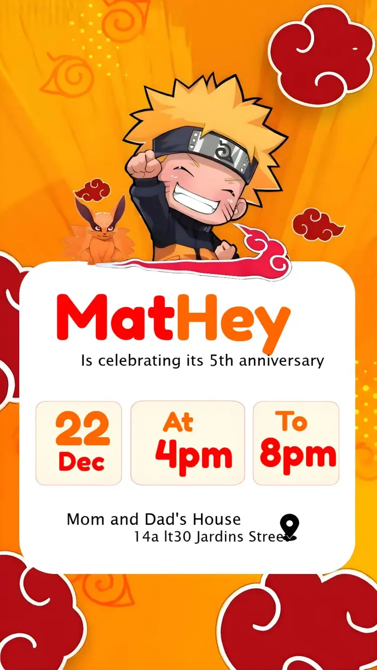 Naruto Akatsuki invitation