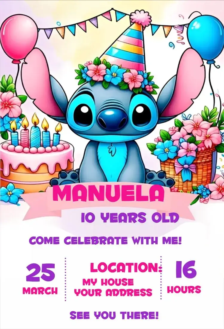 Stitch Colors 2 Invitation