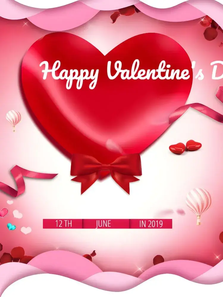 Red Valentine's Day Post invitation
