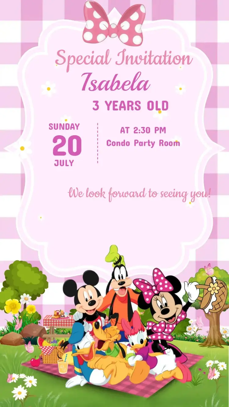 Minnie Birthday Invitation