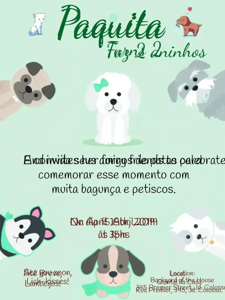 Pet Dog invitation