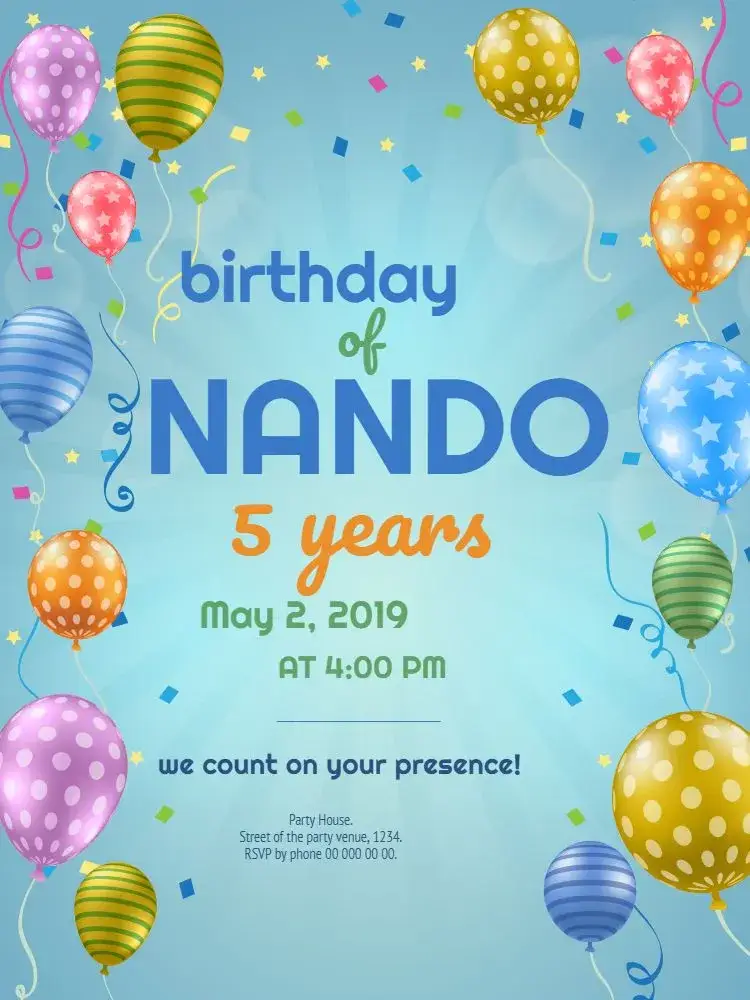 Colorful Balloons invitation