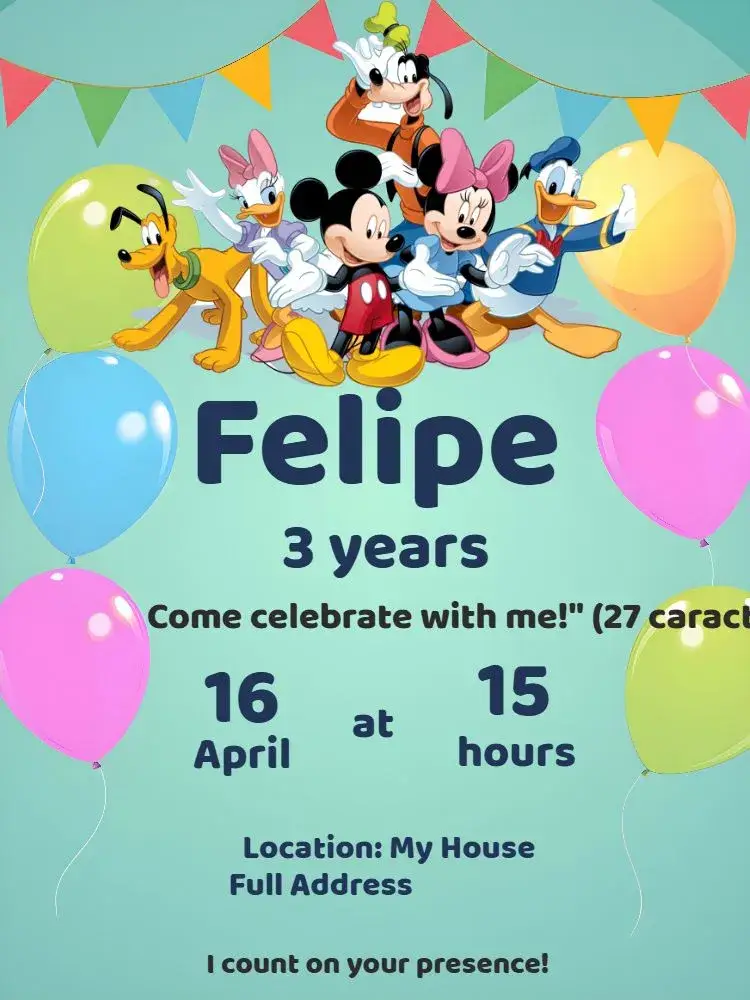 Cheap Mickey Mouse Class invitation
