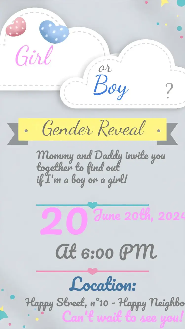 Pink Gender Reveal Tea invitation