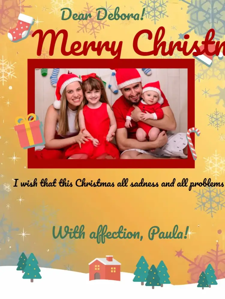 Christmas Card With Photo Greetings invitation