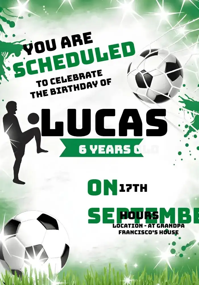 Invitation White Soccer – Most searched for theme football, modern, fun, themed, colorful