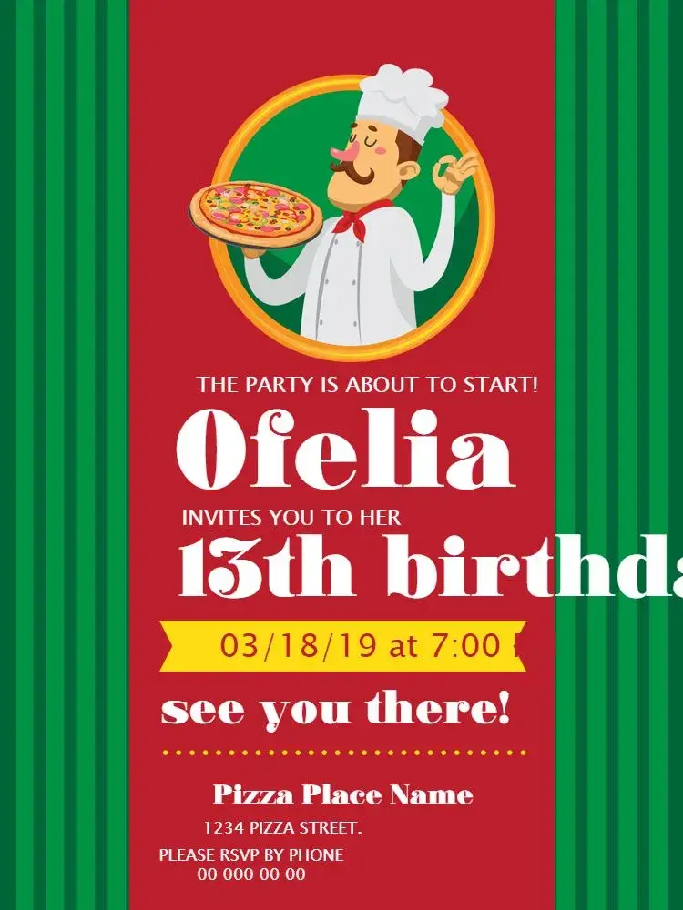 Pizza Verde invitation