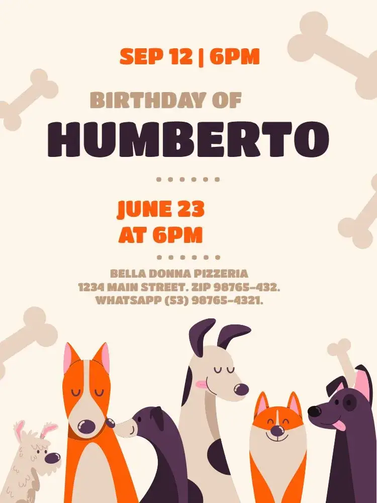 Playful Light Dog invitation
