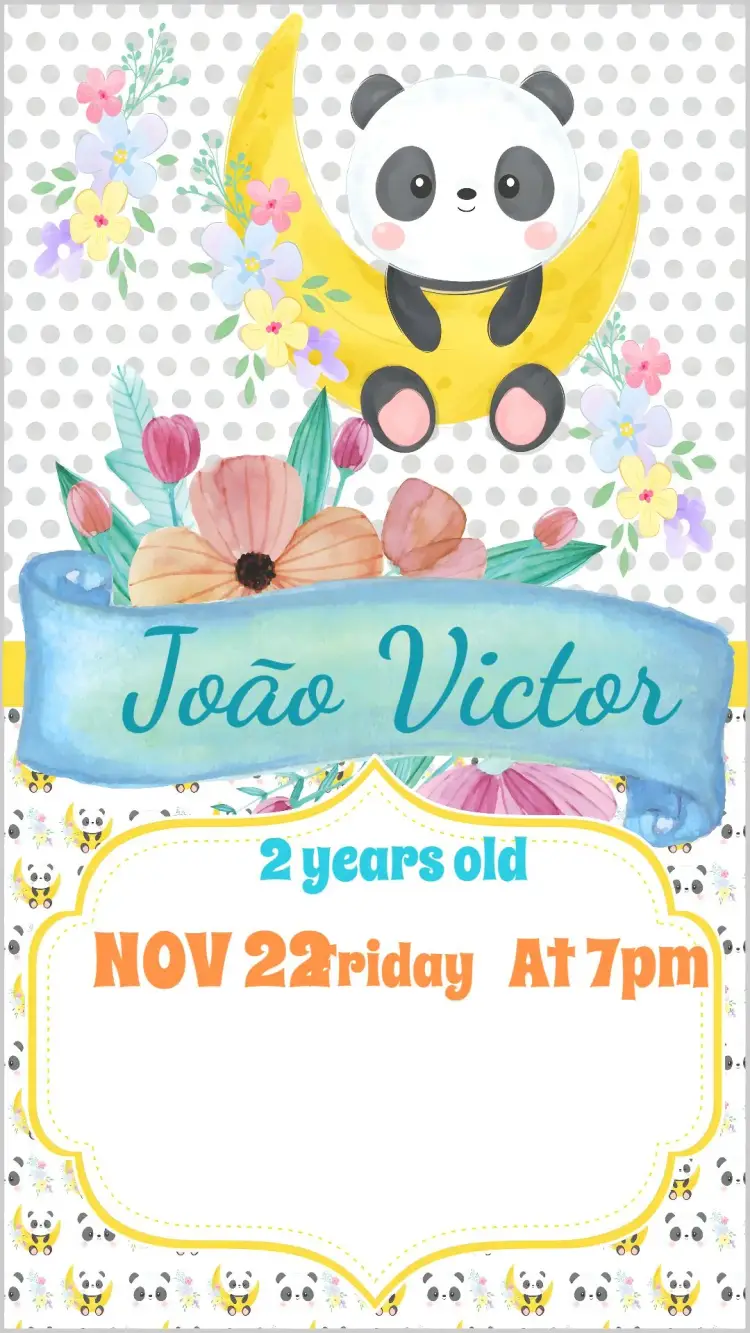Panda Watercolor invitation