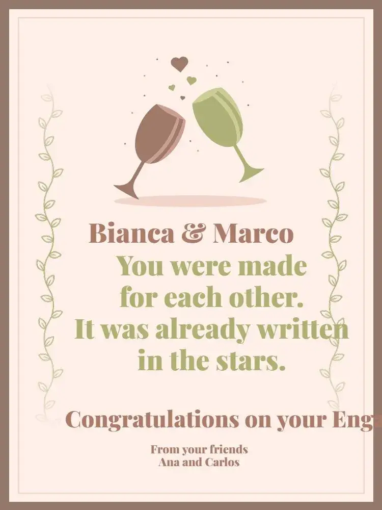 Delicate Engagement Congratulations Card Gift invitation