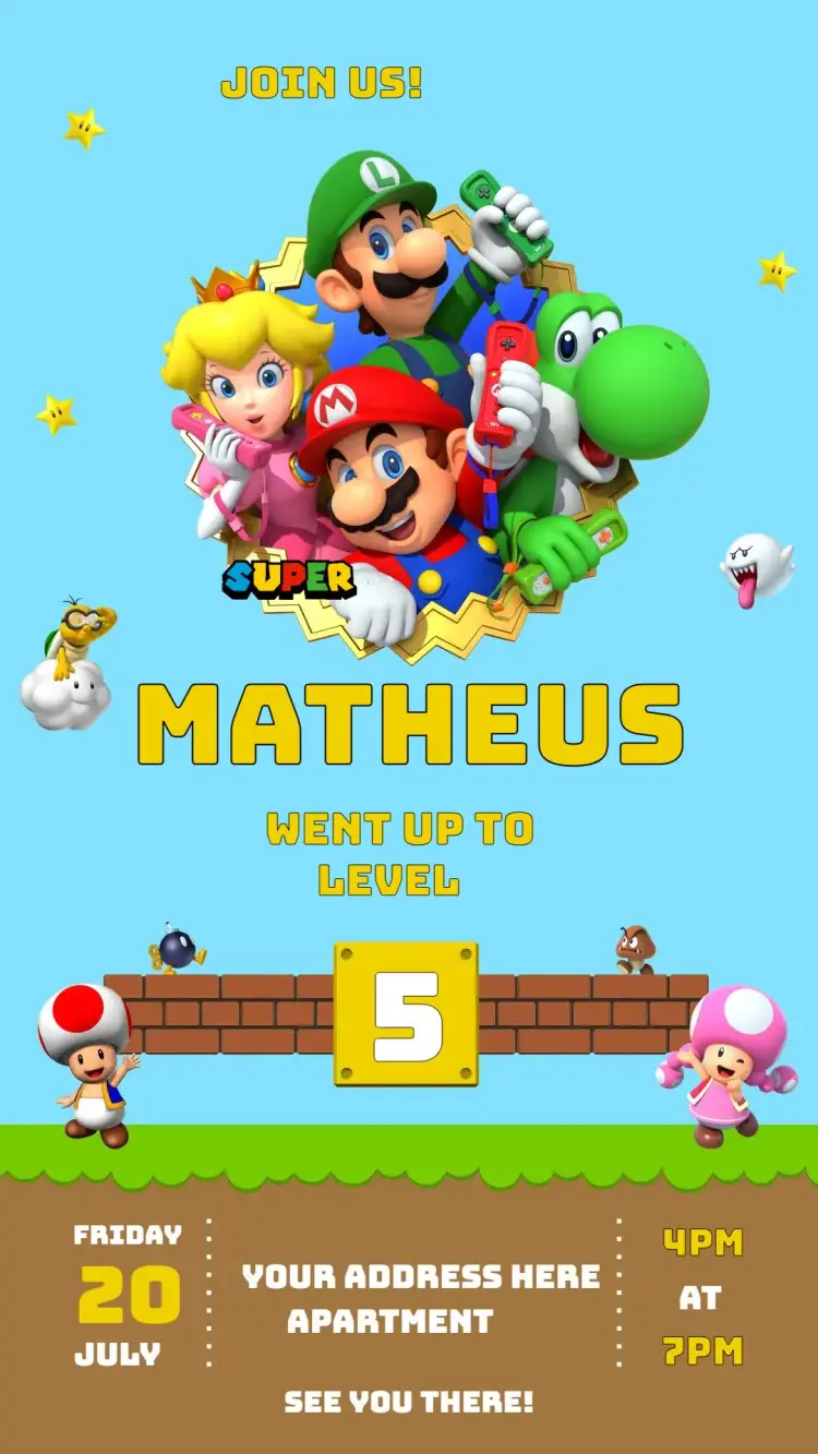 Super Mario invitation