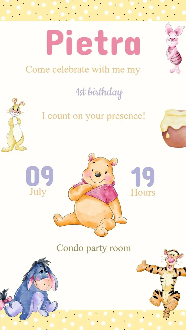 Winnie the Pooh Birthday Invitation
