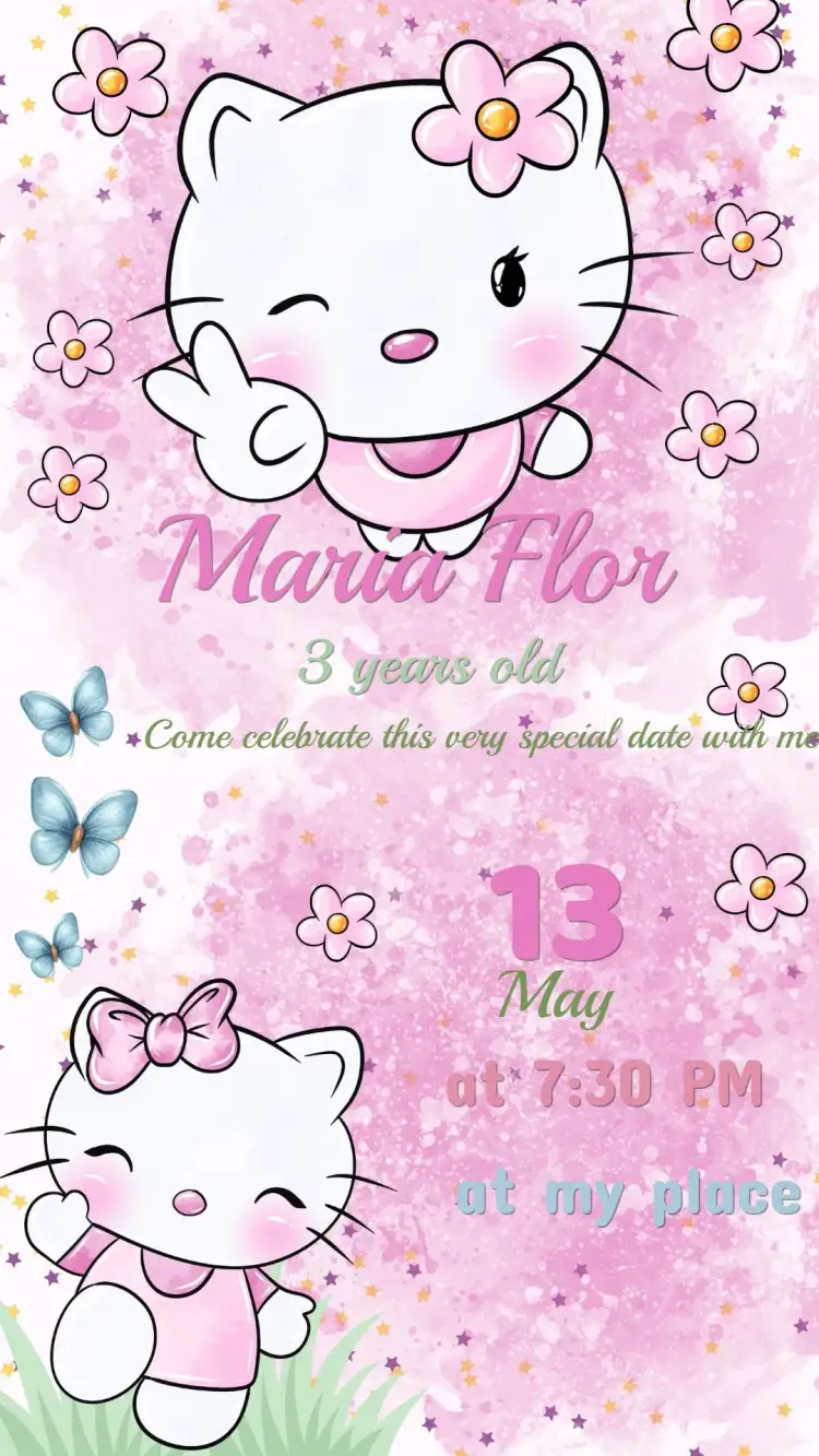 Hello Kitty Birthday Invitation
