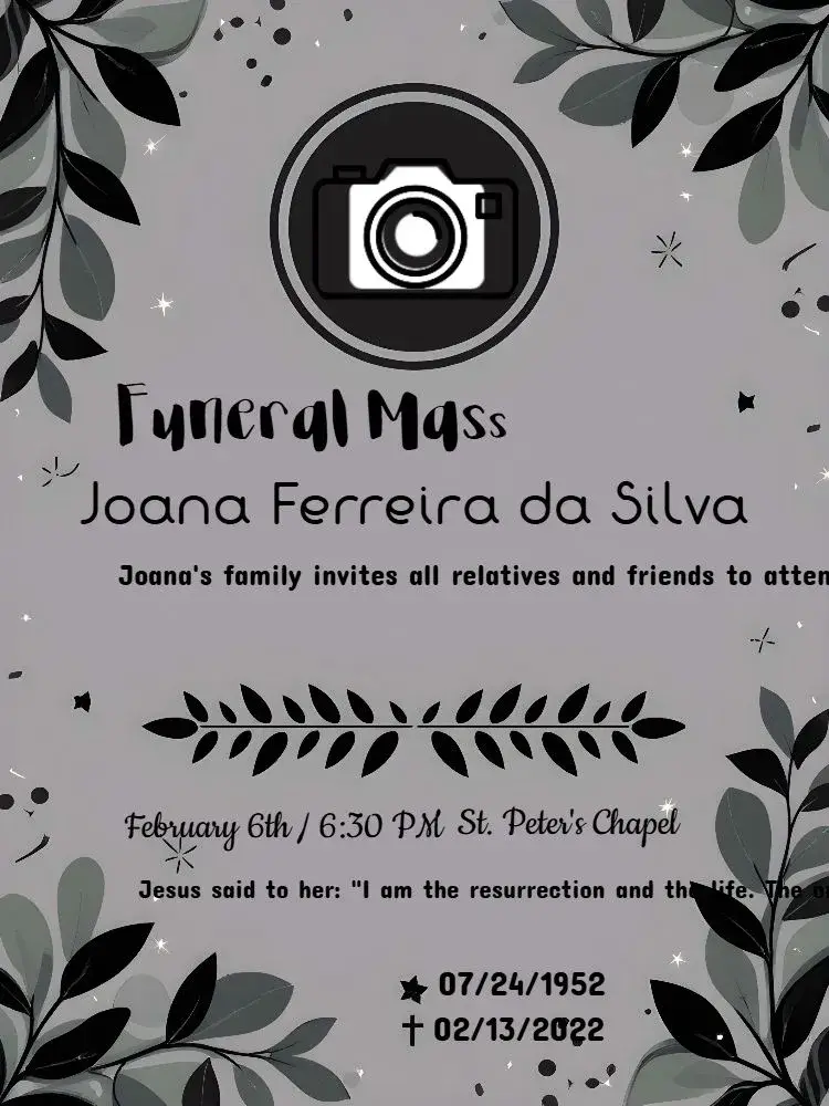 Seventh-Day Funeral Mass With Gray Photo invitation