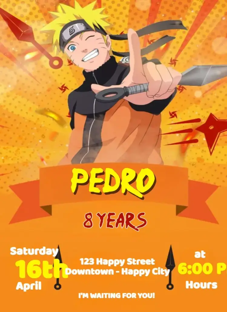 Naruto Kunai invitation