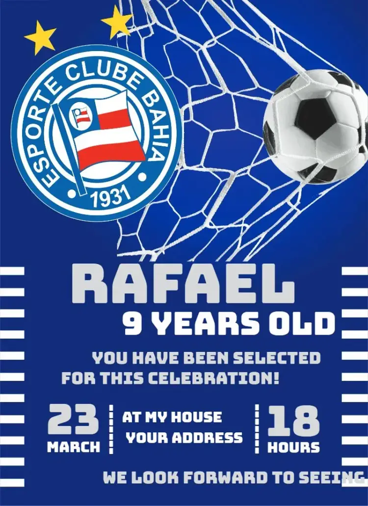 Invite Esporte Clube Bahia 2 editable and customizable