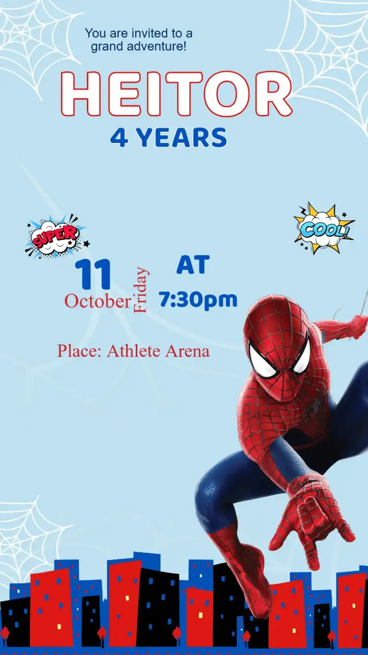 Spider-Man Birthday Invitation