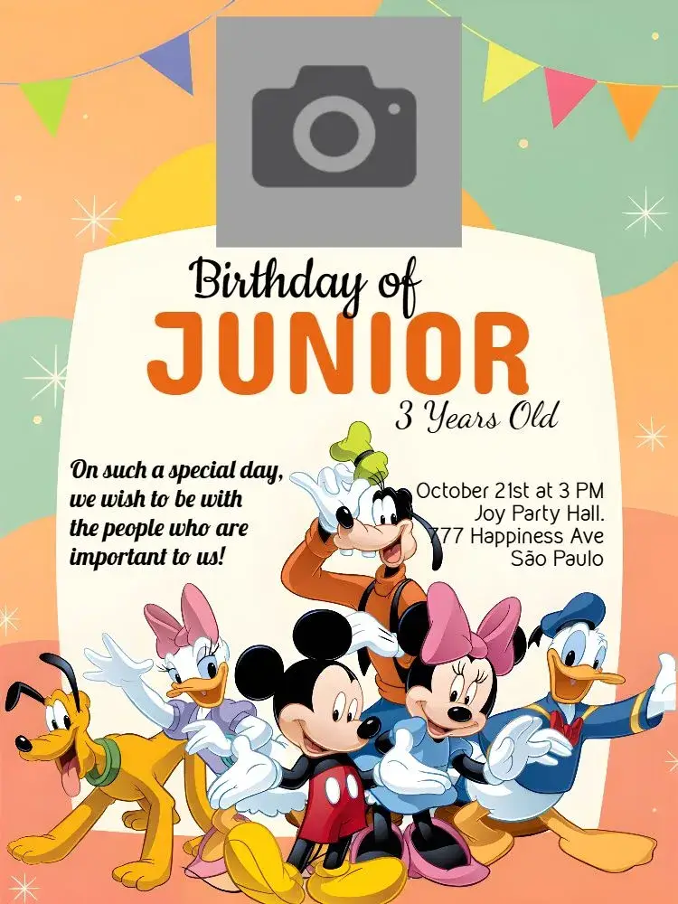 Turma Do Mickey Mouse With Daisy Photo invitation