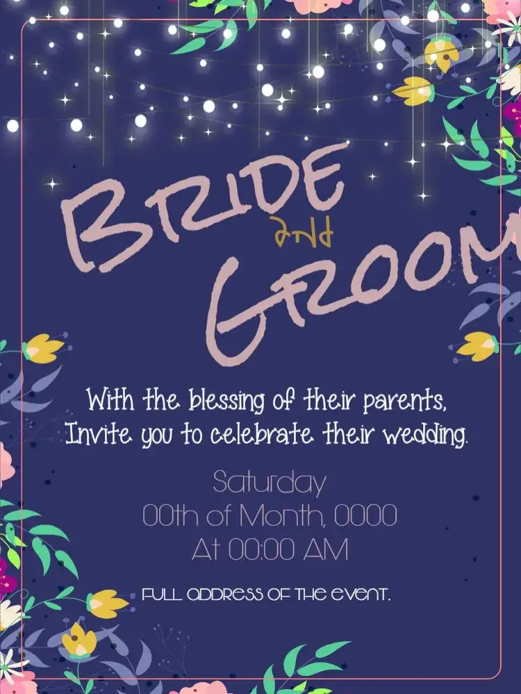 Invitation Floral Wedding – Wedding theme floral, modern, blue, elegant, romantic