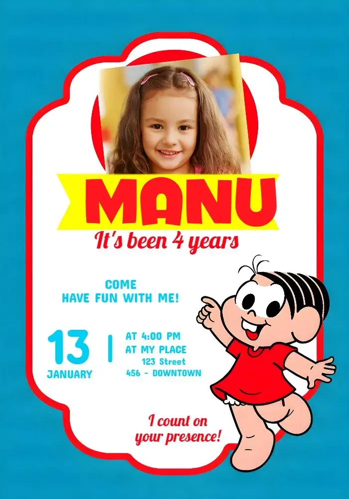 Monica Turma Da With Photo Milena invitation