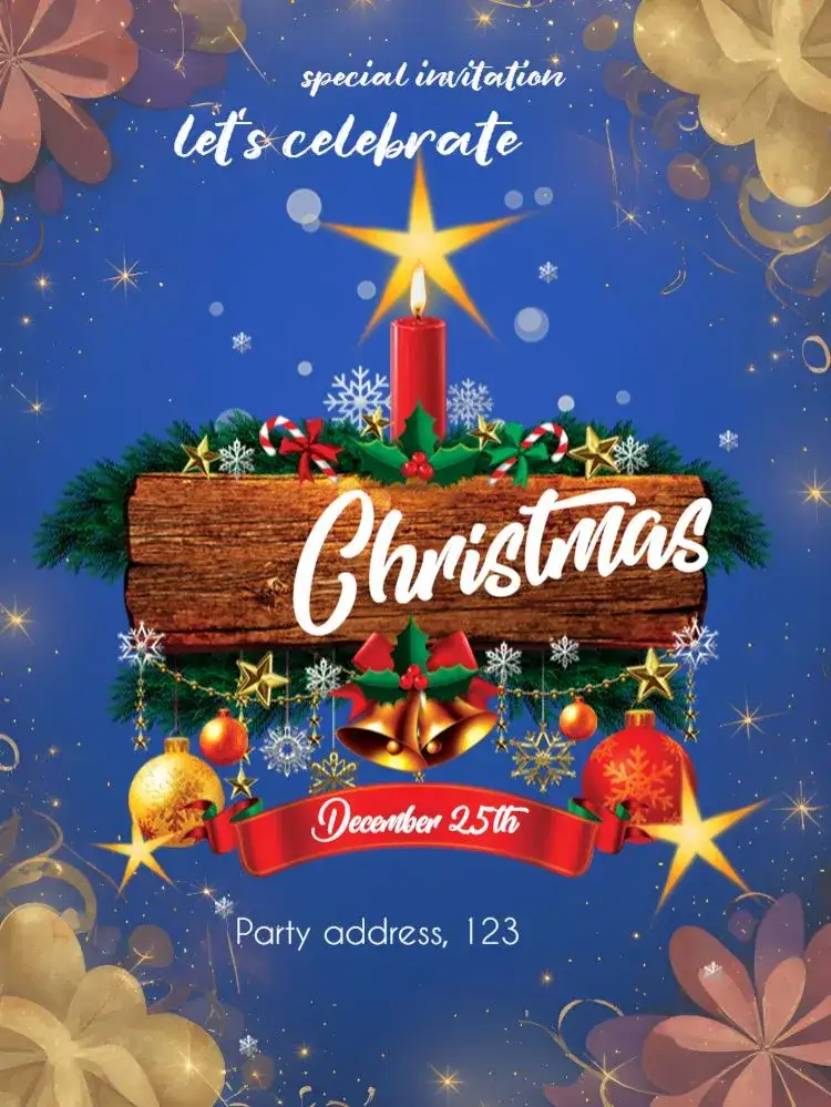 Invitation Christmas Final – Commemorative Dates theme festive, colorful, classic, modern, elegant