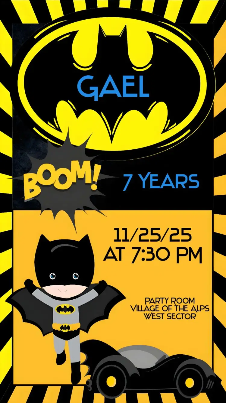Batman Baby Cute invitation