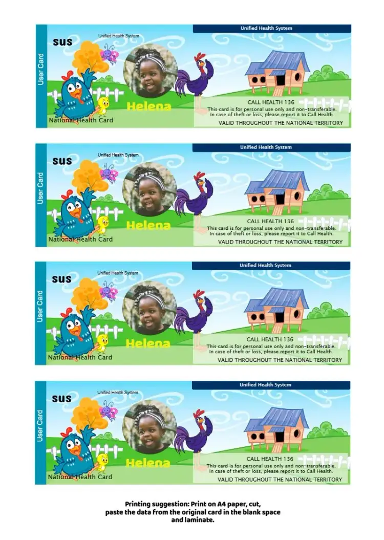 Personalized Galinha Pintadinha SUS Card invitation