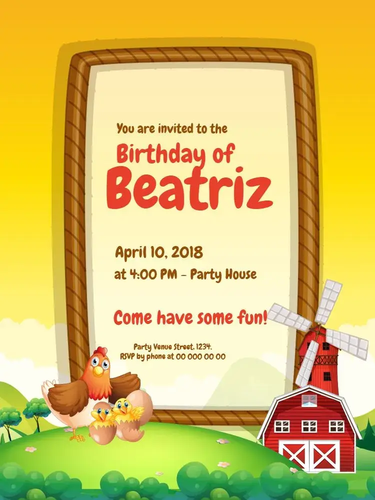 Little Farm Chicken invitation