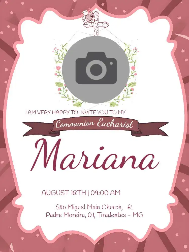 Invitation First Communion With Pink Photo – First Communion theme pink, delicate, childlike, spiritual, elegant