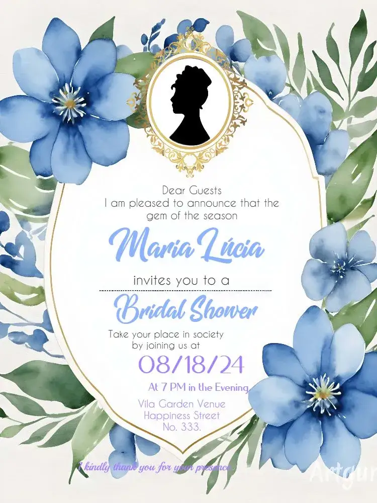 Invitation Bridgerton Lilac Bridal Shower – Bridal Shower theme lilac, floral, elegant, romantic, vintage, classic