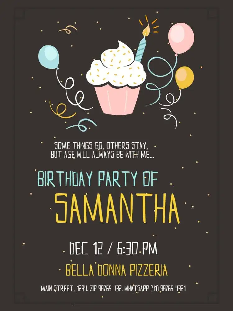Invitation Fun and Funny Party – Kids' Birthday Party theme dark colors, fun, modern, cheerful, youthful, colorful