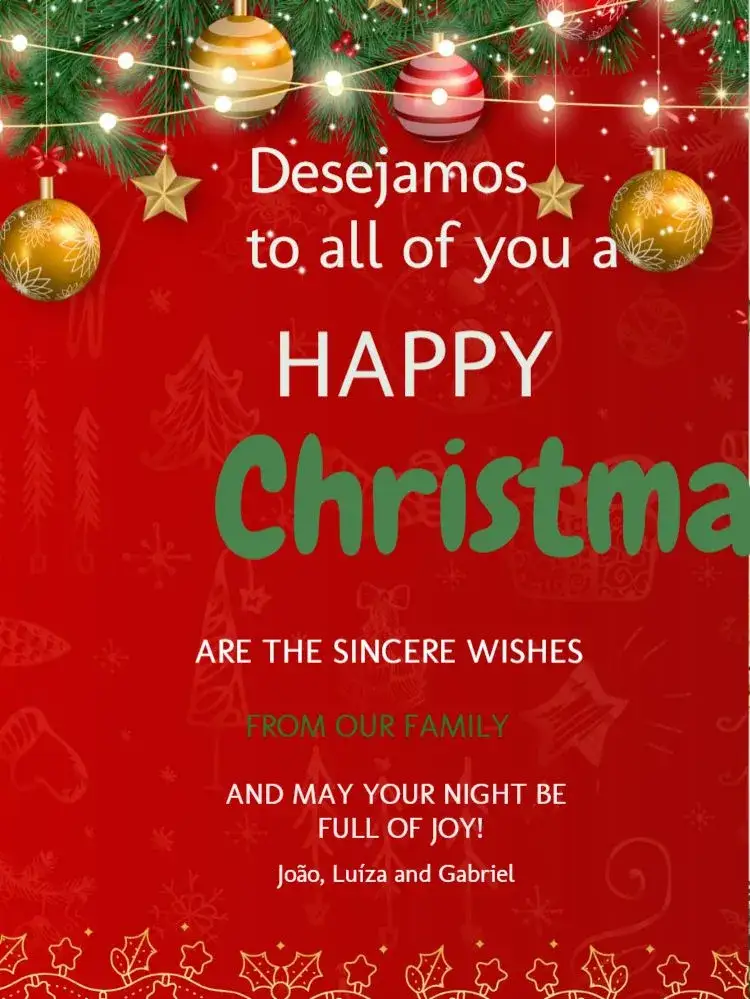 Invitation Christmas Card Balls And Lights Santa Claus – Card theme green, festive, colorful, modern, cheerful, bright