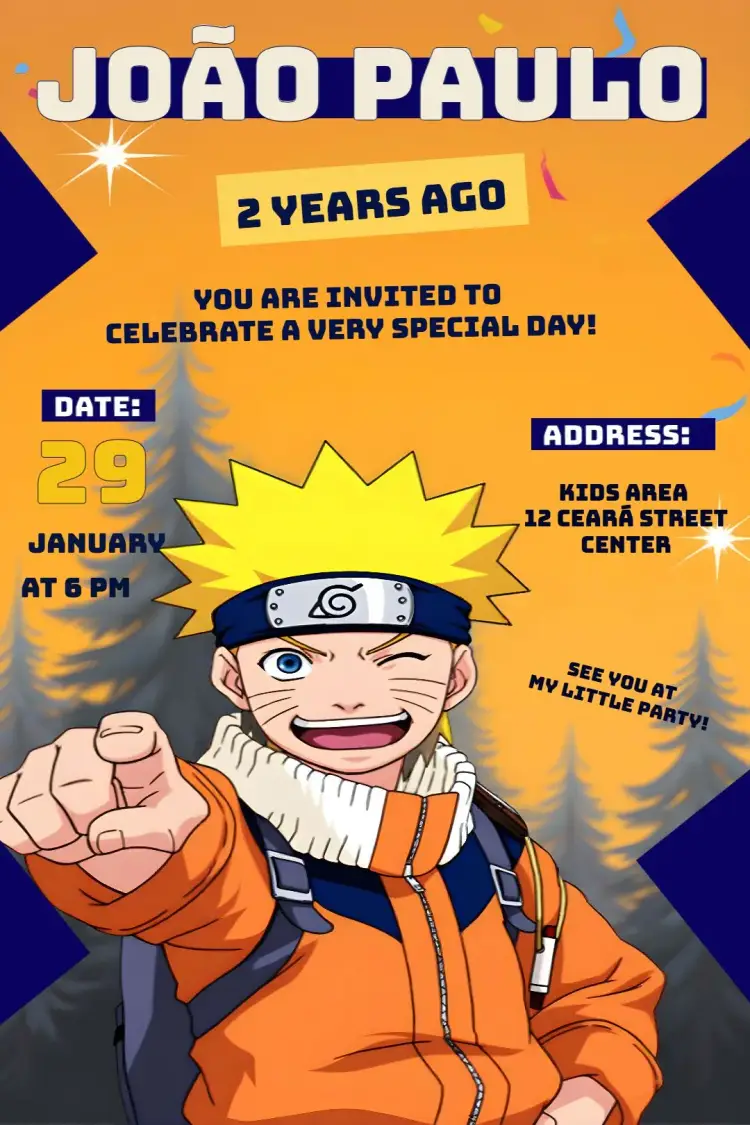 Naruto Shippuden Narutoshippuden invitation