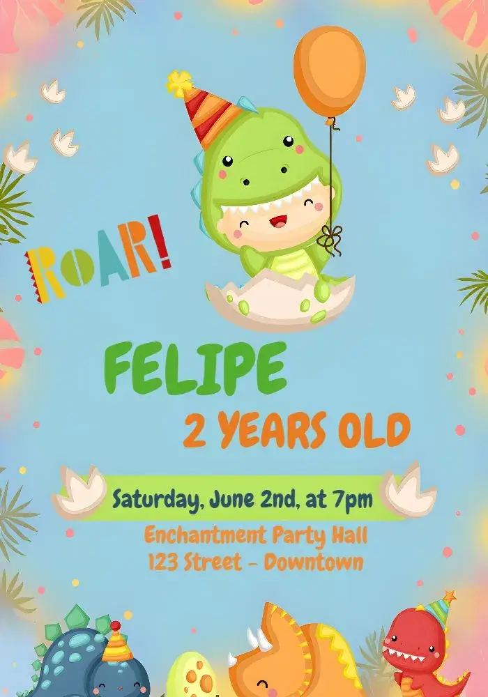 Dino Baby Infantil invitation