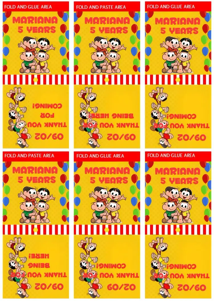 Capa For Monica's Gang Cebolinha Lollipop Cover invitation