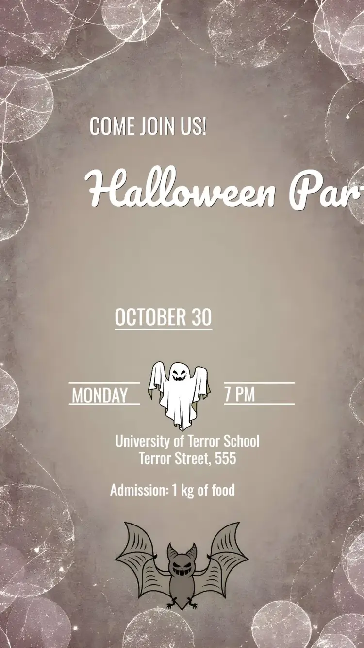 Gray Halloween Party invitation