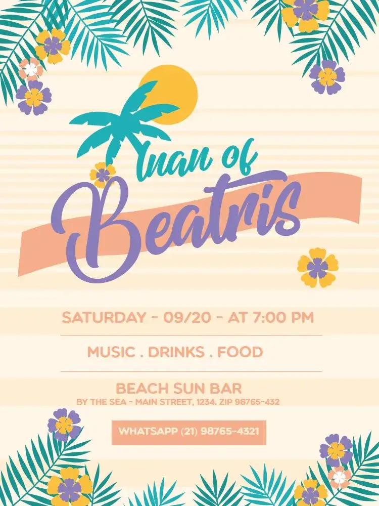 Invitation Adult Beach Luau Party Green – Kids' Birthday Party theme tropical, beach, natural, colorful, floral, relaxed