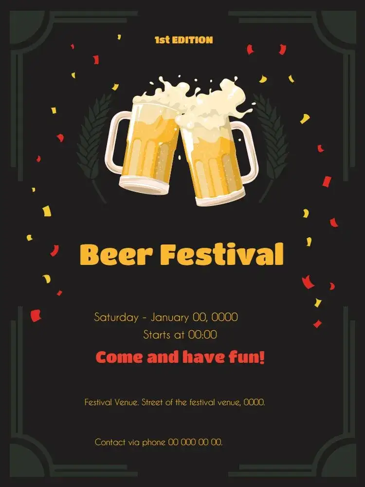 Invitation Beer Whatsapp – Birthday theme colorful, modern, relaxed, festive, bohemian