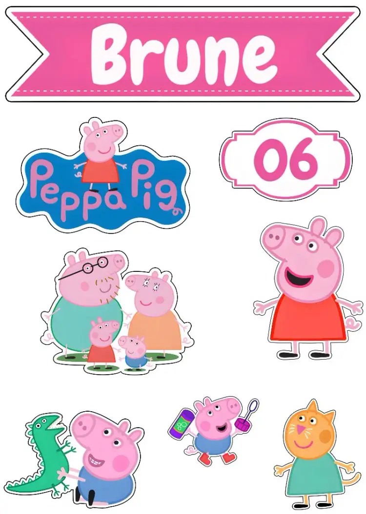Peppa Pig Cat Cake Topper invitation